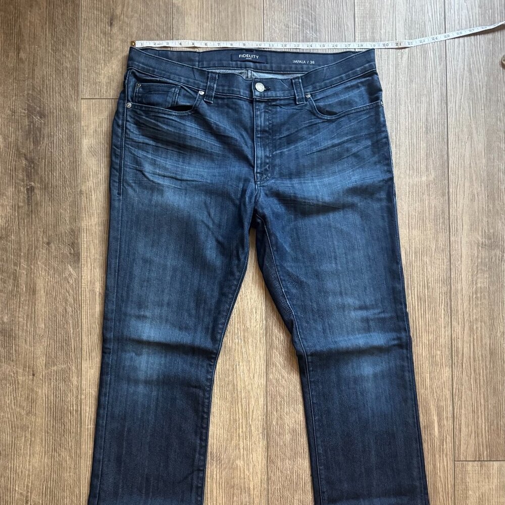 Fidelity “Impala” Boot Cut Blue Jeans – Size 38, Dark Indigo, Mid-Rise, refined